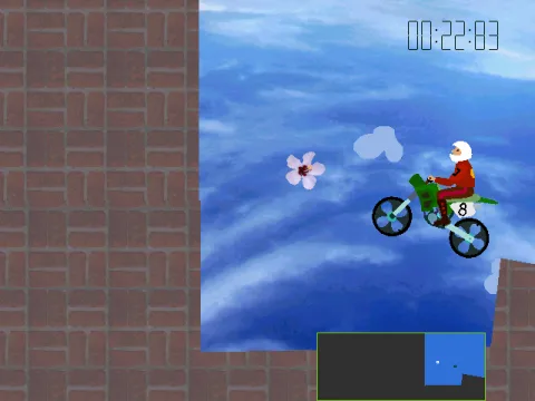 Level 2, flat track. Touch the white flower to complete the level