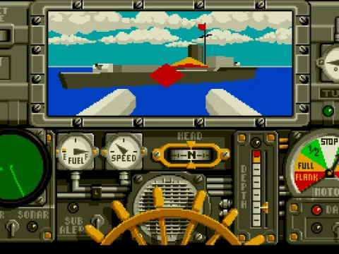 Fierce cannon battle at close distance. The destroyer is burning.