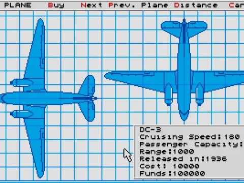 Aircraft Purchasing Screen