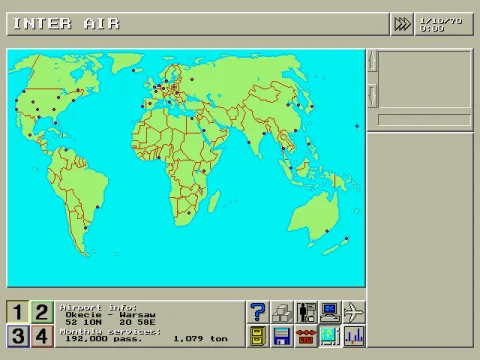 World map with information about airports