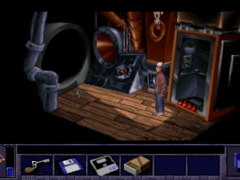 Contemplating whether to jump down the shaft or not...