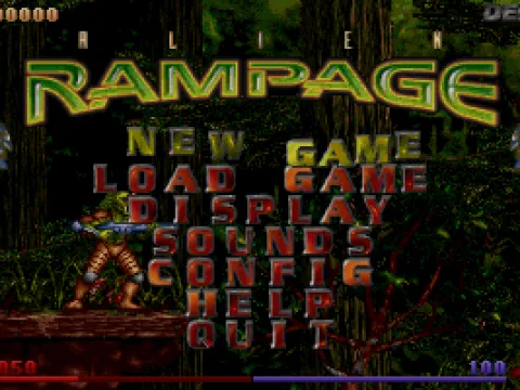 Menu, with rotating skulls.