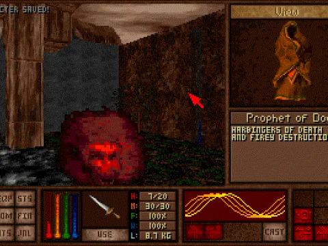 The Prophet of Doom (hidden behind his spell) just cast a powerful, seeking fireblast. The character is about to be shredded.