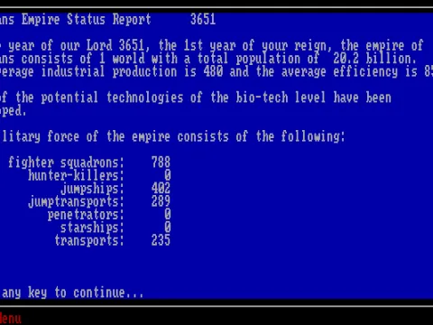 Beginning status report