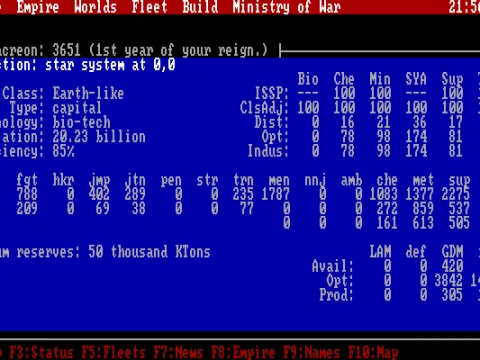 Star system production screen