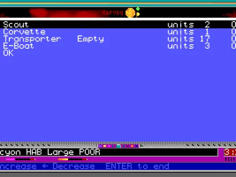 Ships list on planet