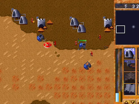 Just like in Dune II, harvesters can be ordered to crush enemy infantry.