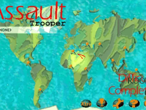 Main menu with mission selection.