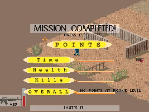 Mission complete! No points for playing on easiest difficulty though.