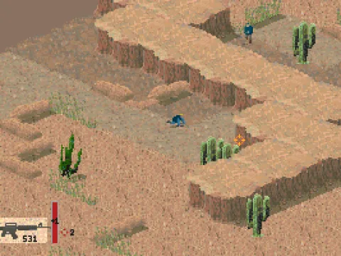 Trying to sneak around in a desert mission. You can't fire your weapon when crawling.