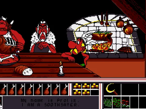 The only reason why he's eating all the food is because he's bigger than us...