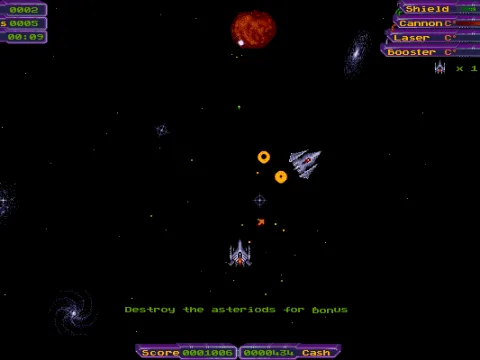 These larger ships will not only fly around but also occasionally shoot back at the player.