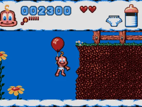 Grab that balloon to reach that higher platform.