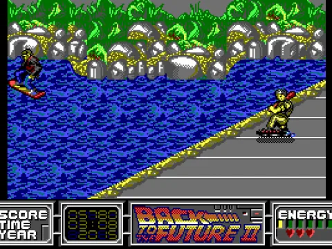 Marty must keep moving while on the lake, or he will sink!