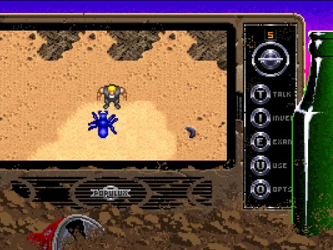 Male: Fighting a spider out in the desert