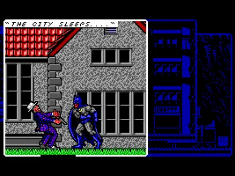 Batpunching a thug. (EGA)