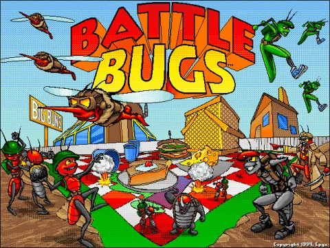 Battle Bugs Screenshot: Title (VGA)