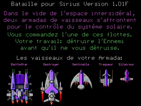 These are the ships in the fleet and the instructions