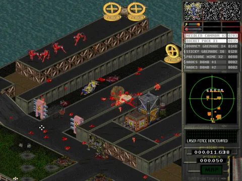 Using our impressive arsenal to deal with the baddies.