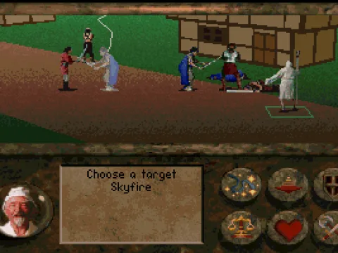 Casting lightning on an enemy with the