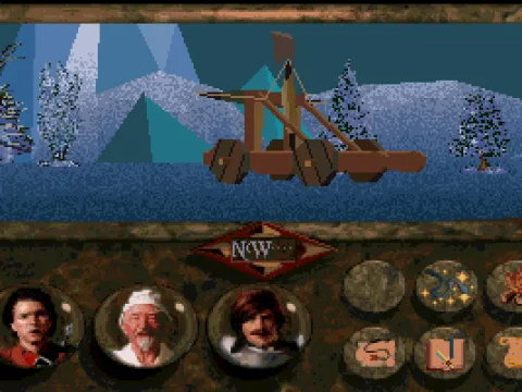 Winter scene with a catapult, how romantic...