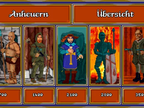 You can hire different kinds of fighters.