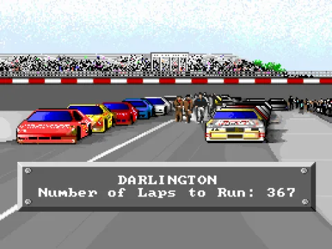 Typical start screen for a race