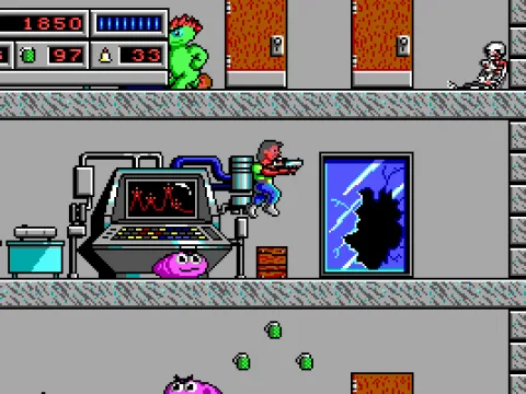 There are passages throughout the games which lead to interiors of levels or to other parts of the level. In this case a broken exterior window leads us inside this building.