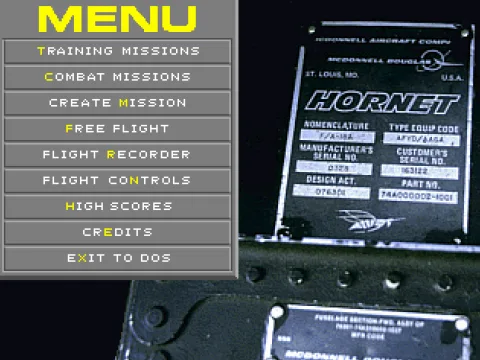 Opening menu