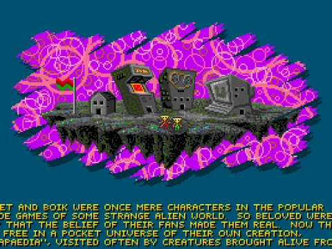 Introduction: our heroes in Arcapaedia, pocket universe of old video game characters