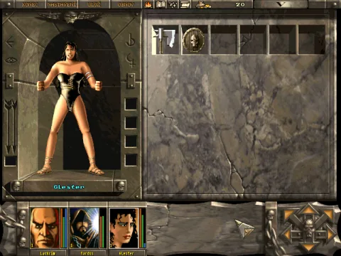 Viewing a character's inventory.