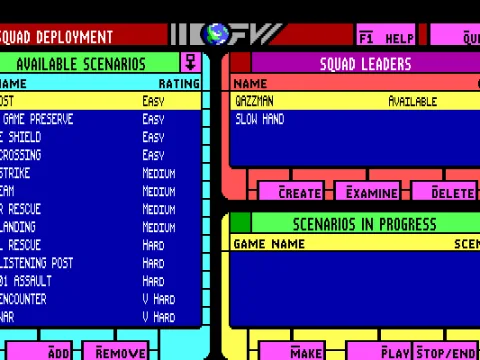 Scenario select (EGA)