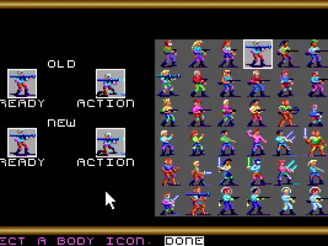 Choosing your character sprite. Cool, isn't it?