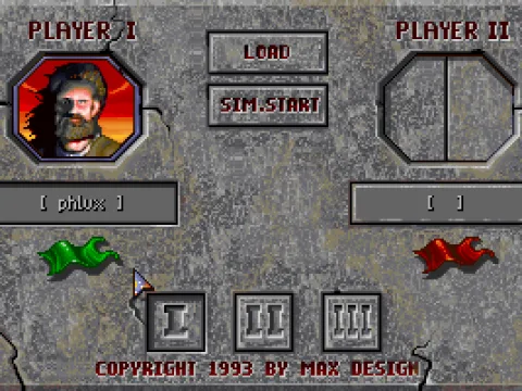 Main menu with player selection