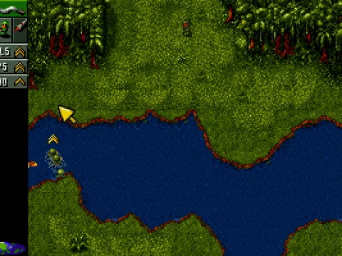 While swimming your soldiers can't shoot and are easy targets.