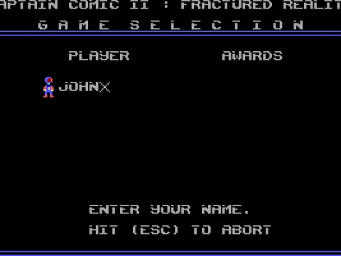 Player selection screen