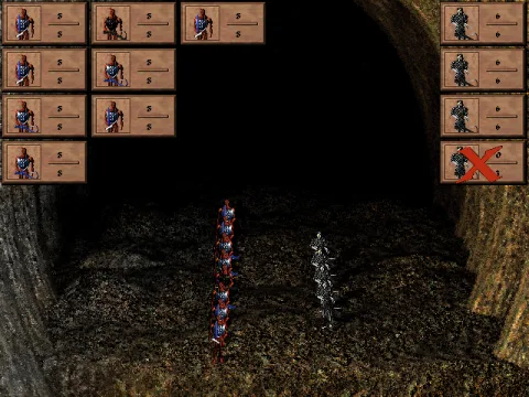 Mithril (blue) is the strongest material, and even the basic weapons and armour that are crafted from mithril make units a lot more powerful.