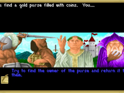 Ultima-style, answer questions to determine your stats.