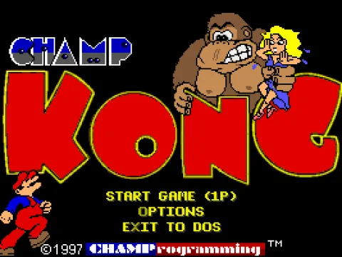 The title screen and main menu.