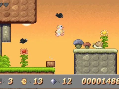 Kicking tail with the invincibility power-up.