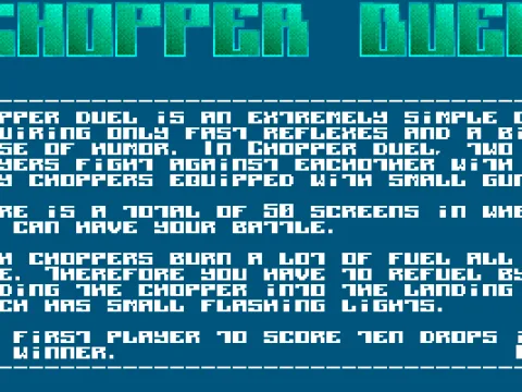 The first of the game's help screens