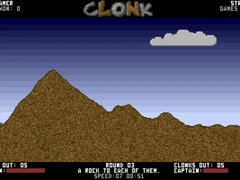 You can't tell, but now we're lobbing rocks! CLONK!