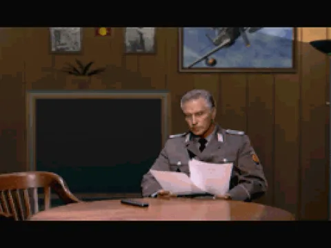 Supreme commander of Allies. Notice that FMVs under DOS do not use interlaced graphic.