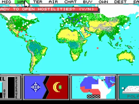 Menu-bar, and a request for confirmation before war is waged.