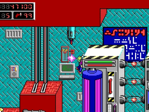 A bullet just misses Keen (EGA)