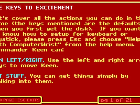 ...such as game instructions... (EGA)