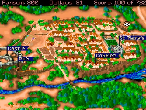 ...and this is the map of Nottingham Town. You can venture to all the locations you see marked on both maps, plus more