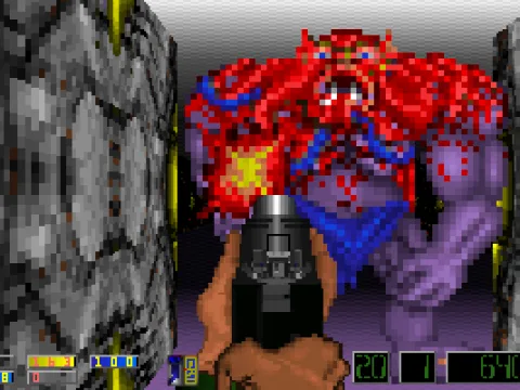 Ingame - Against a pixel monster :)