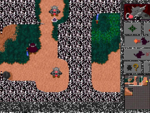 In this scenario there are two different weapon types (other scenarios may have various weapons) - A cow with a katana and a cow with a shotgun. Cows that don't have weapons have to look for weapons by walking on the same square where the weapons are.