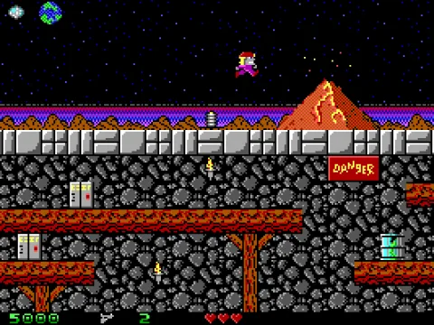 Beginning of the game: arrived safely at the mine, now let's explore these levels